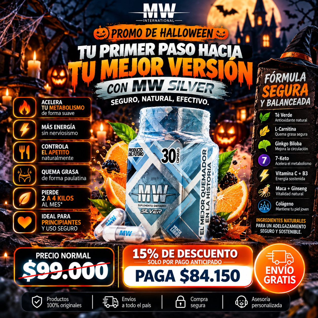 Quemador de grasa Silver MW