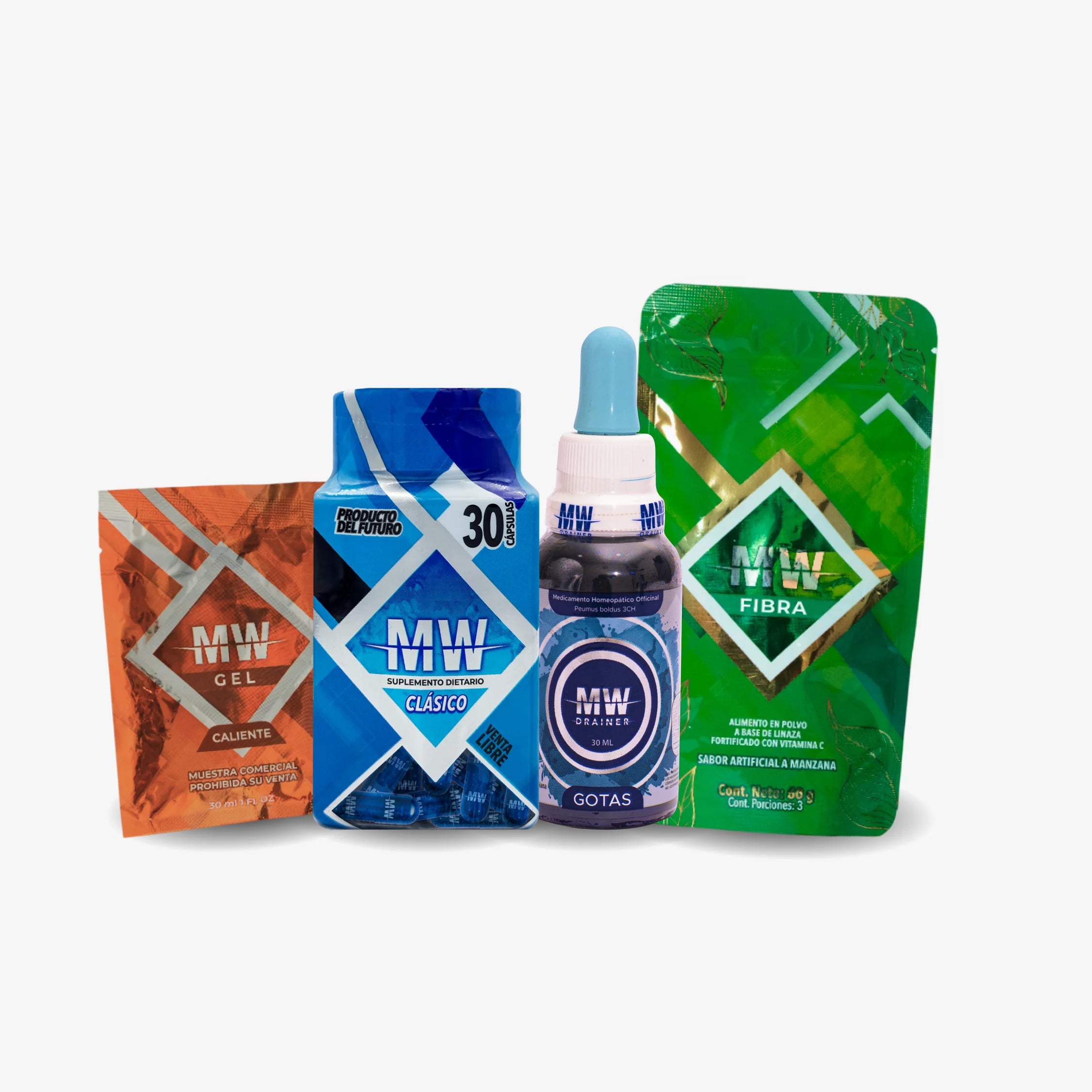 Mw Classic + Drenador + Sachet Gel Caliente + Sachet Fibra Mw