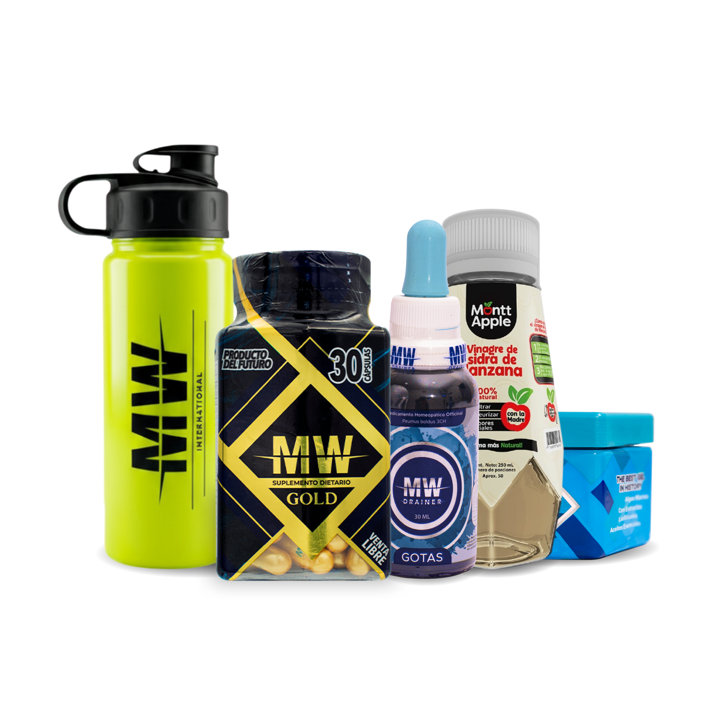 Mw Gold + Drenador + Gel Fria + Vinagre de Manzana + Termo