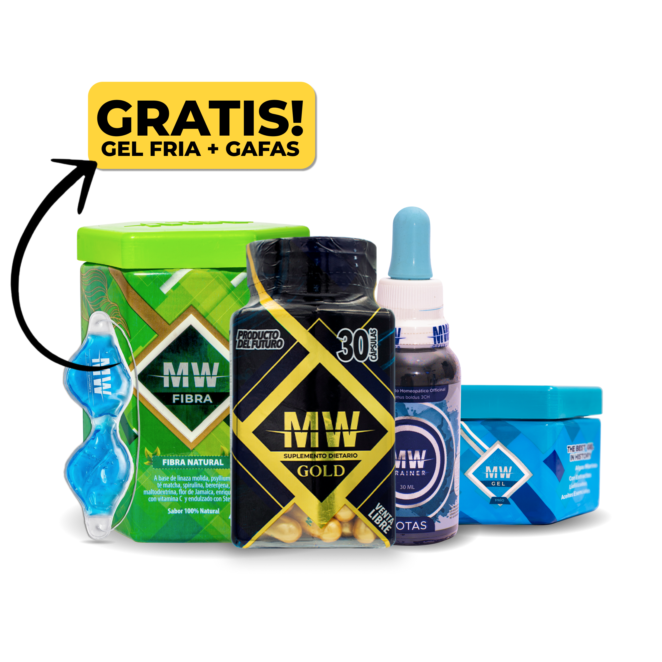 Mw Gold + Drenador + Fibra + Gel Fria + Gafas
