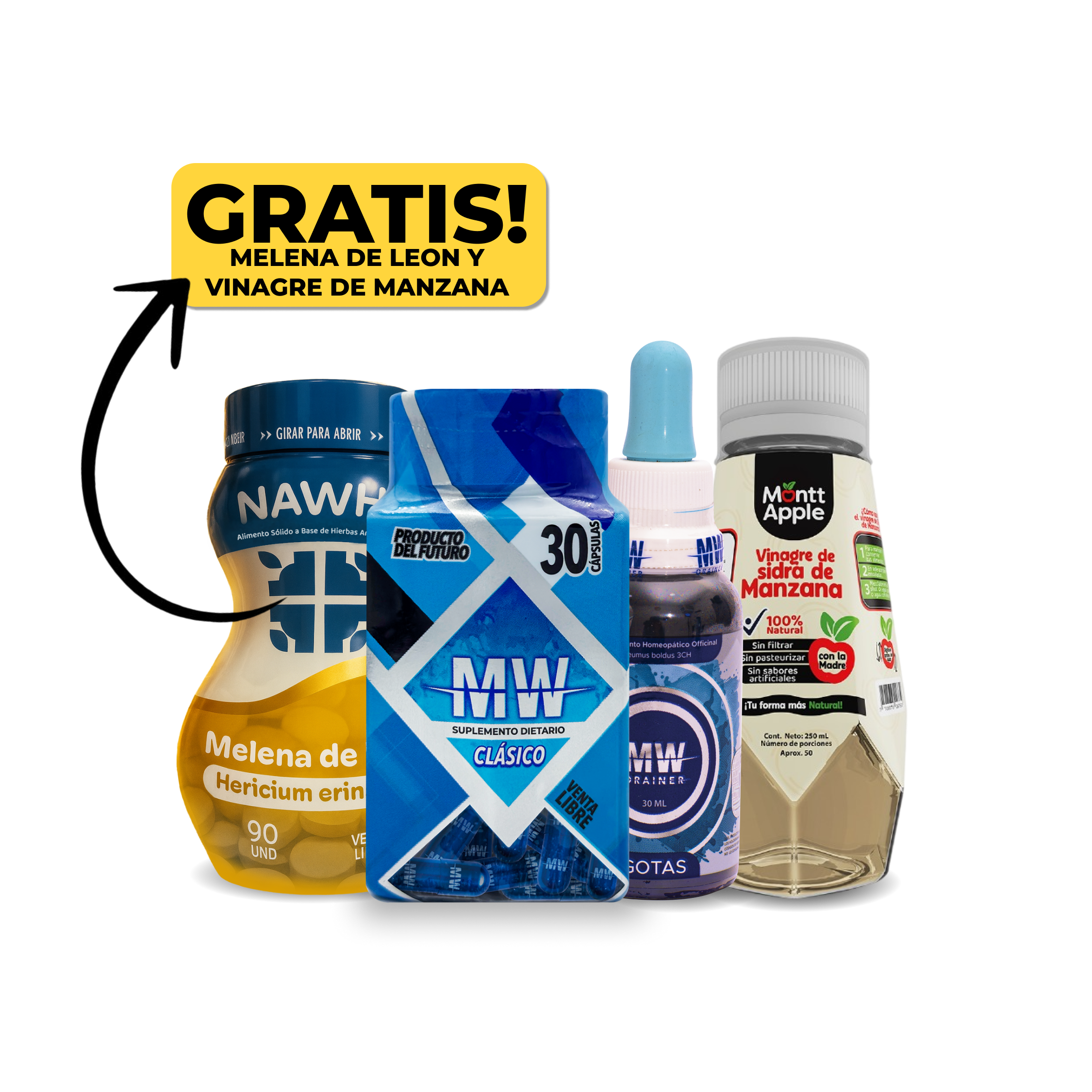 Mw Classic + Drenador + Melena de Leon + Vinagre de Manzana