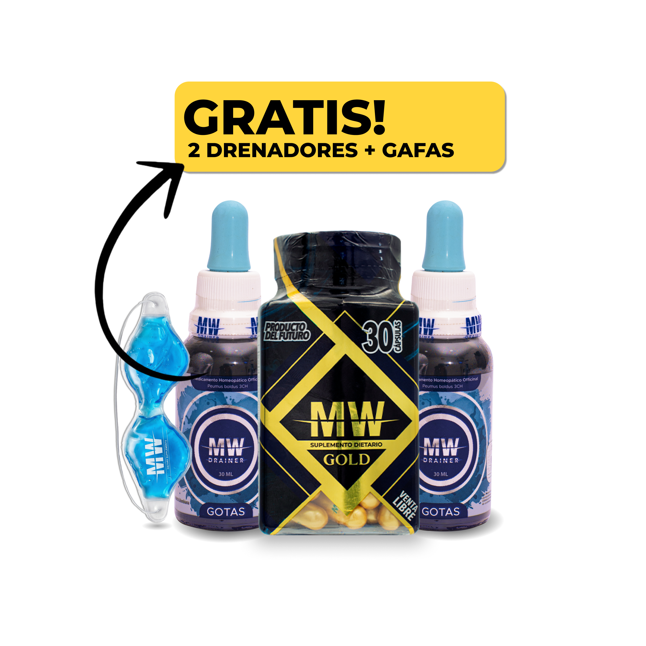 Mw Gold + 2 Drenadores + Gafas