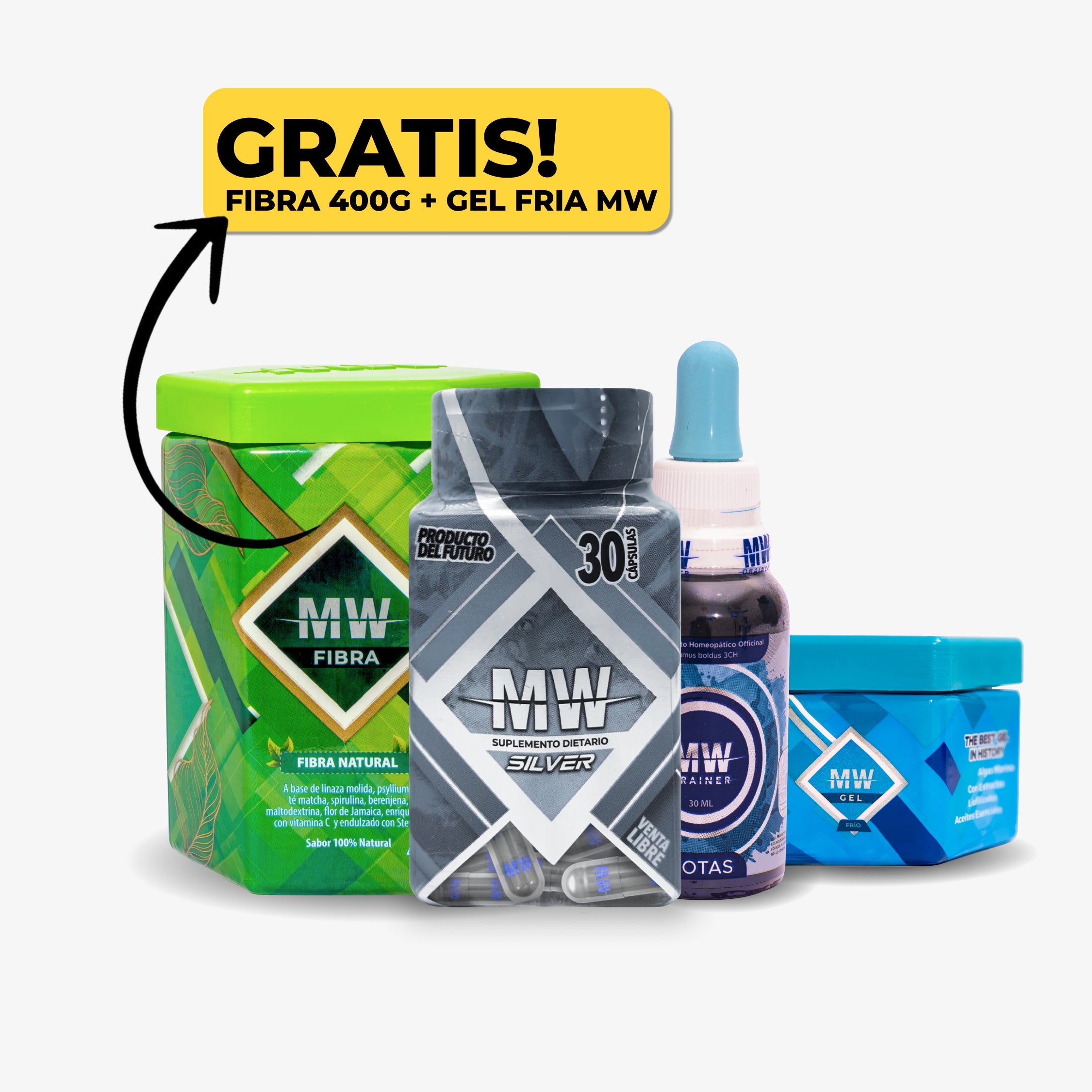Mw Silver + Drenador Mw + Fibra 400 gr +  Gel Fria Mw