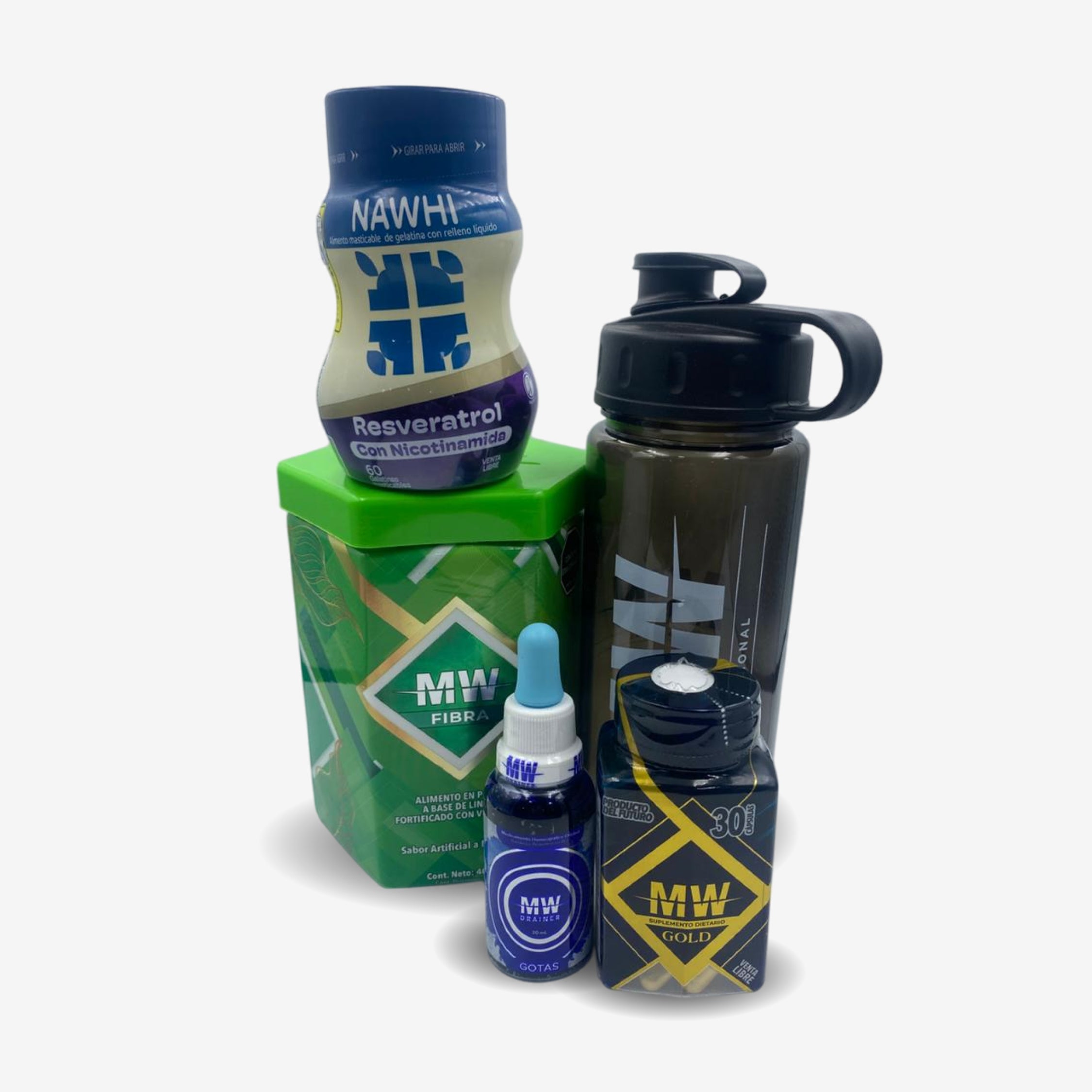 MW GOLD + DRENADOR + FIBRA + GRATIS TERMO Y RESVERATROL